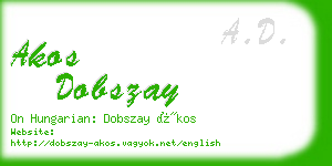 akos dobszay business card